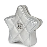 Chanel Star Charm Silver Metallic Lambskin Silver Hardware