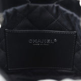 Chanel Mini 22 Bag Black and Silver Ombre Metallic Calfskin Lacquered Metal Hardware