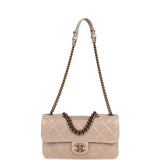 Pre-owned Chanel Perfect Edge Flap Bag Beige Aged Calfskin Antique Gold Hardware