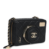 Chanel Limited Edition Camera Bag Black Lambskin Light Gold Hardware