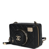 Chanel Limited Edition Camera Bag Black Lambskin Light Gold Hardware