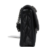 Chanel French Riviera Flap Bag Black Calfskin Aged Ruthenium Hardware