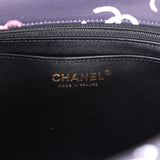 Chanel Small Flap Bag Black Multi Floral Fabric Light Gold Hardware