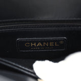 Chanel Small Coco Crystal Top Handle Flap Bag Black Lambskin Brushed Gold Hardware