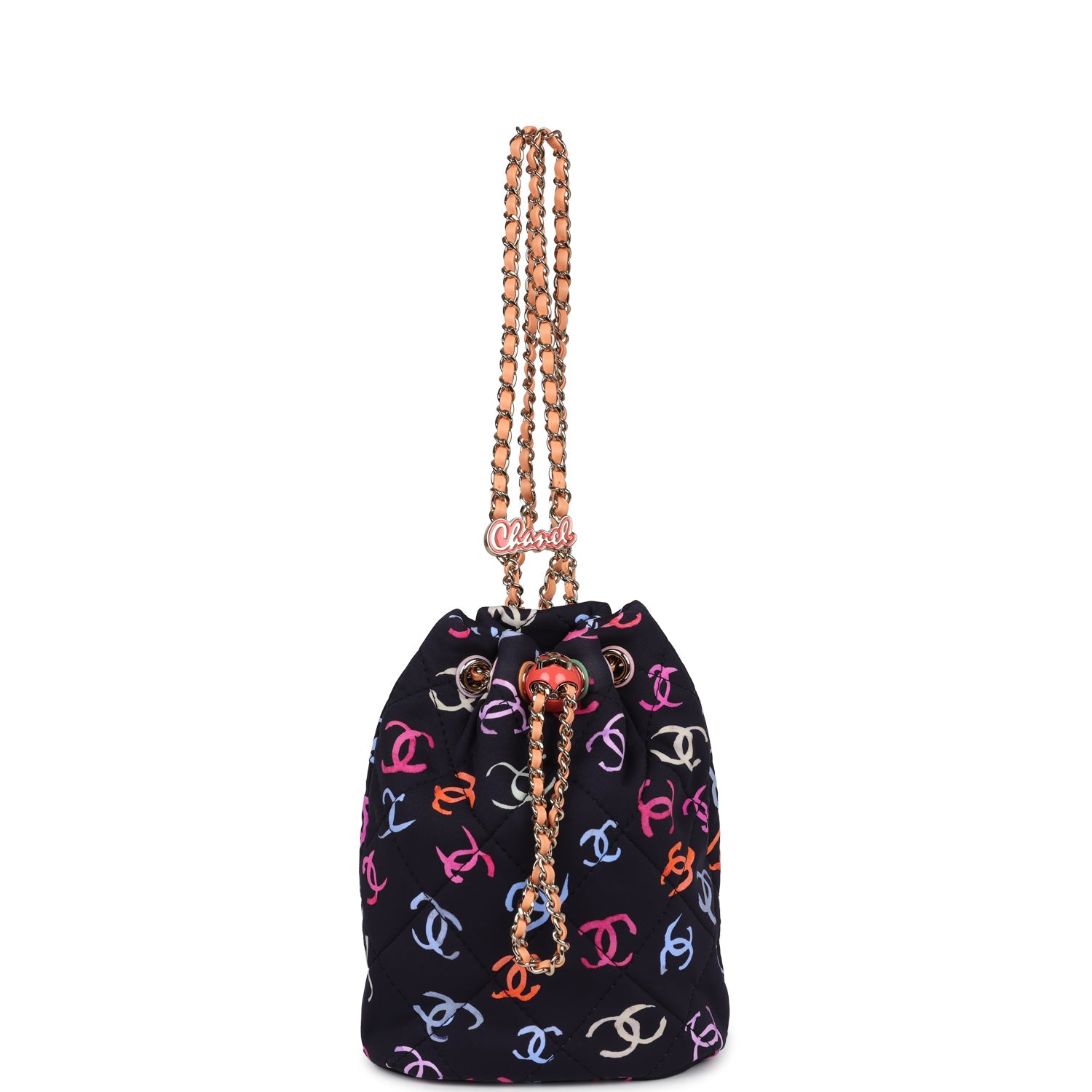 Chanel Medium CC Drawstring Backpack Multicolored Printed Fabric Light