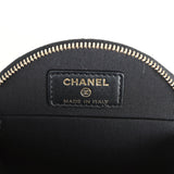 Chanel Mini Top Handle Round Vanity Bag Black Caviar Gold Hardware