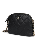 Chanel Mini Clutch with Chain Crossbody Bag Black Caviar Light Gold Hardware