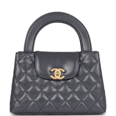 Chanel Small Kelly Shopper Dark Grey Shiny Aged Calfskin Brushed Gold Hardware