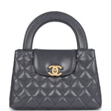 Chanel Small Kelly Shopper Dark Grey Shiny Aged Calfskin Brushed Gold Hardware - Thumbnail View 1
