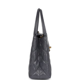 Chanel Small Kelly Shopper Dark Grey Shiny Aged Calfskin Brushed Gold Hardware - Thumbnail View 3