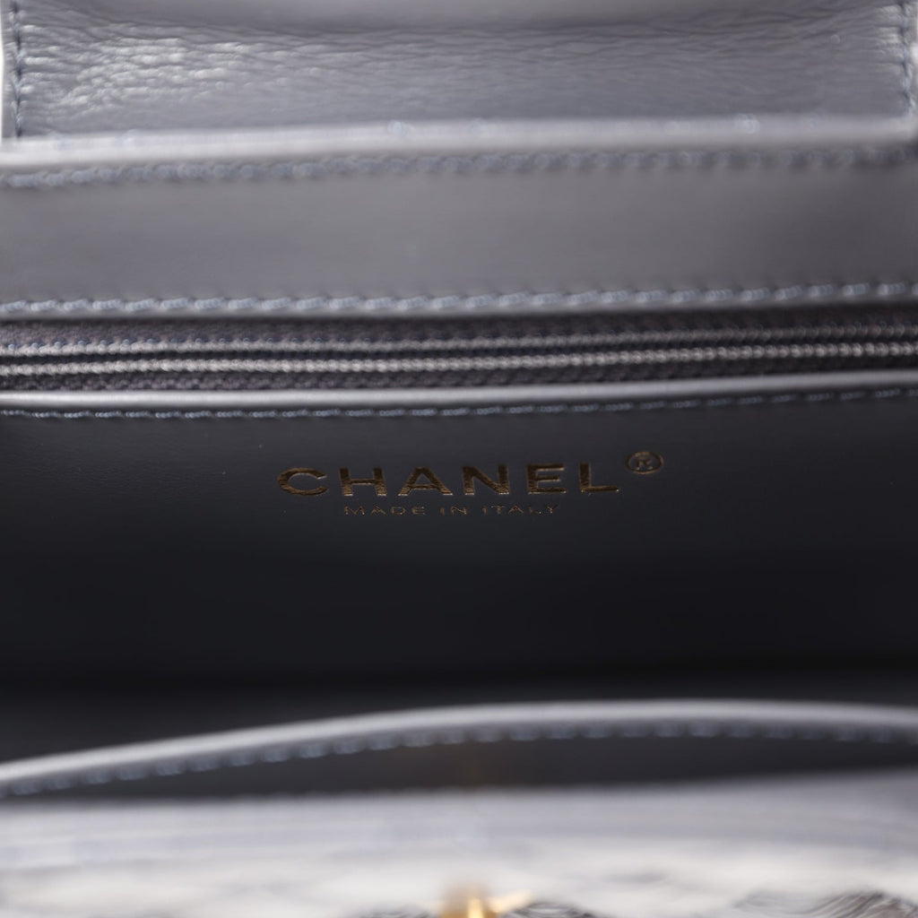 Chanel Small Kelly Shopper Dark Grey Shiny Aged Calfskin Brushed Gold