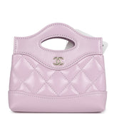 Chanel Micro 31 Shopper Light Purple Shiny Lambskin Light Gold Hardware