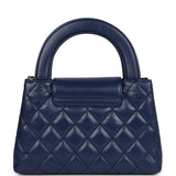 Chanel Small Kelly Shopper Navy Blue Shiny Aged Calfskin Brushed Gold Hardware