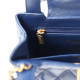 Chanel Small Kelly Shopper Navy Blue Shiny Aged Calfskin Brushed Gold Hardware