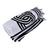 Chanel Coco Beach Tote White and Black Terry Cloth with Towel