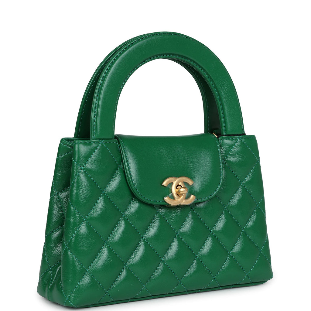 Chanel Kelly Color Chanel Small Kelly Shopper Dark Green Shiny Aged Calfskin Brushed Gold ...