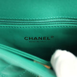 Chanel Small Coco Top Handle Flap Bag Dark Green Caviar Light Gold Hardware