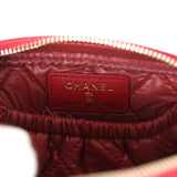 Chanel Small Curvy Cosmetic Pouch Red Caviar Light Gold Hardware