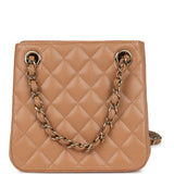 Chanel Mini Shopping Tote Caramel Caviar Light Gold Hardware