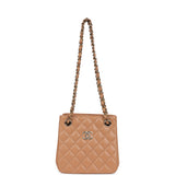 Chanel Mini Shopping Tote Caramel Caviar Light Gold Hardware