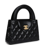 Chanel Small Kelly Shopper Black Shiny Aged Calfskin Brushed Gold Hardware