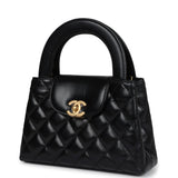 Chanel Small Kelly Shopper Black Shiny Aged Calfskin Brushed Gold Hardware