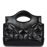 Chanel Micro 31 Shopper Black Shiny Lambskin Light Gold Hardware