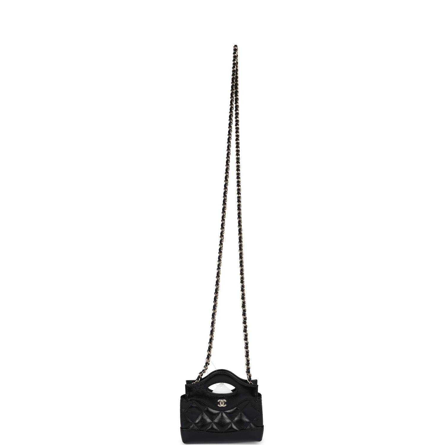 cc 24s31 nano shopping bag 17.5cm pink lambskin gold hardware