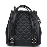 Chanel Medium Cargo Duma Backpack Black Shiny Grained Calfskin Light Gold Hardware