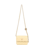 Chanel Mini Pearl Crush Belt Bag Light Yellow Lambskin Aged Gold Hardware