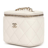 Chanel Mini Square Vanity Case Crossbody Bag Ivory Caviar Light Gold Hardware