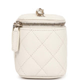 Chanel Mini Square Vanity Case Crossbody Bag Ivory Caviar Light Gold Hardware