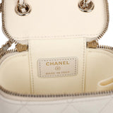 Chanel Mini Top Handle Crossbody Vanity Case White Caviar Gold Hardware