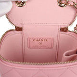 Chanel Mini Square Vanity Case Crossbody Bag Pink Caviar Light Gold Hardware