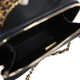 Chanel Mini Pick Me Up Top Handle Vanity Case Black Caviar Brushed Gold Hardware