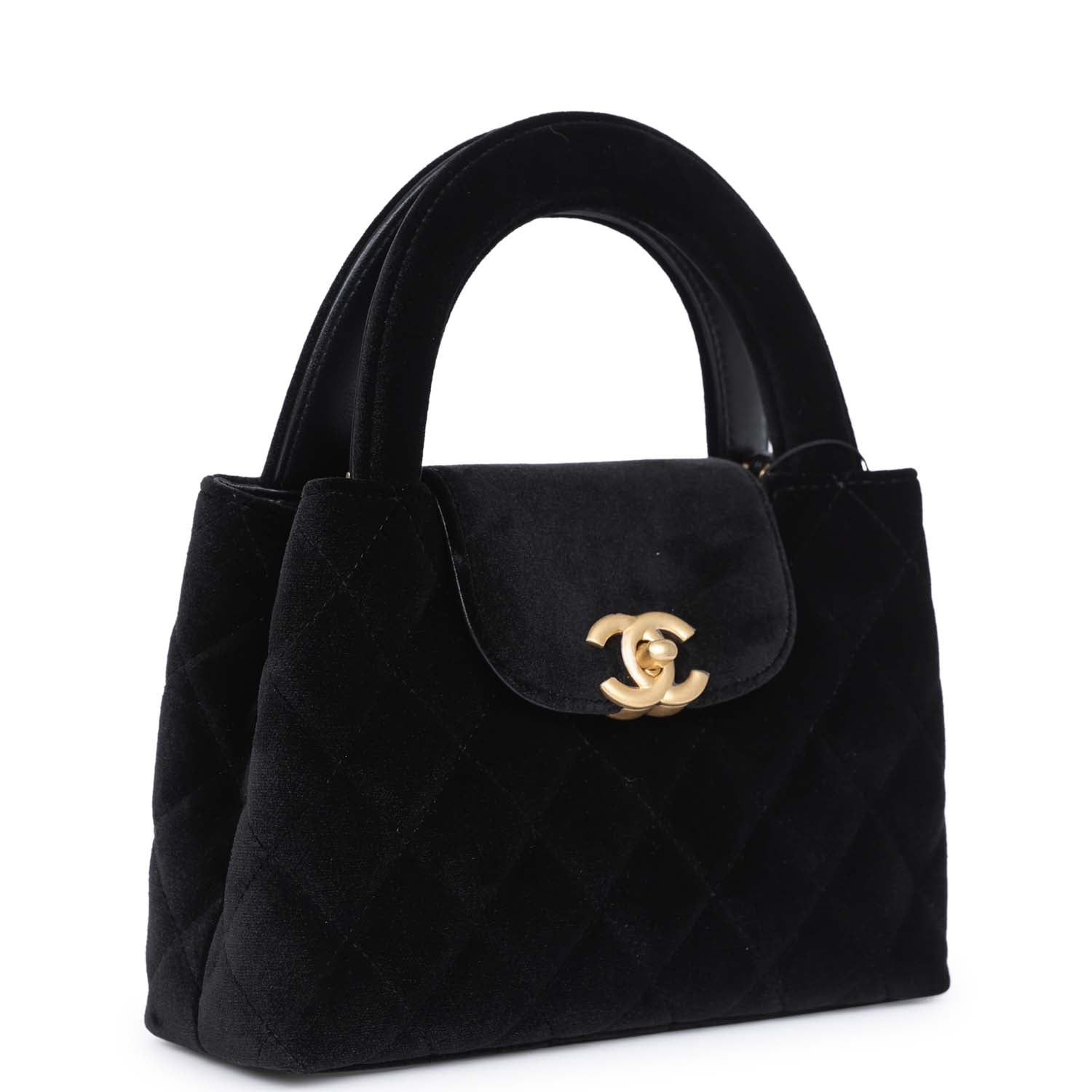 cc 24a nano 19cm kelly shopper bag black velvet