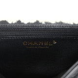 Chanel Medium Muff Shearling Flap Bag Black and White Lambskin and Shearling Brushed Gold Hardware