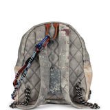 Pre-owned Chanel Graffiti Backpack Grey Multicolored Canvas Silver Hardware