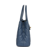 Chanel Small Kelly Shopper Blue Shiny Aged Calfskin Brushed Gold Hardware