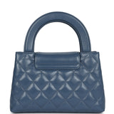 Chanel Small Kelly Shopper Blue Shiny Aged Calfskin Brushed Gold Hardware