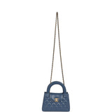 Chanel Small Kelly Shopper Blue Shiny Aged Calfskin Brushed Gold Hardware