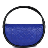 Chanel Small Hula Hoop Bag Dark Blue and Black Lambskin Ruthenium Hardware