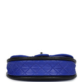 Chanel Small Hula Hoop Bag Dark Blue and Black Lambskin Ruthenium Hardware