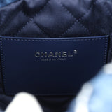 Chanel Mini 22 Bag Blue Stitched Denim Silver Hardware - Thumbnail View 10