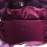 Chanel Mini 22 Bag Dark Purple Metallic Lambskin Lacquered Metal Hardware