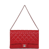 Chanel Clutch with Chain Bag Red Caviar Silver Hardware - Deposit