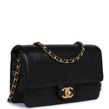 Chanel Small Flap Bag Black Shiny Caviar Brushed Gold Hardware