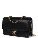 Chanel Small Flap Bag Black Shiny Caviar Brushed Gold Hardware