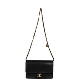 Chanel Small Flap Bag Black Shiny Caviar Brushed Gold Hardware