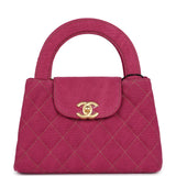 Chanel Small Kelly Shopper Pink Washed Denim Brushed Gold Hardware